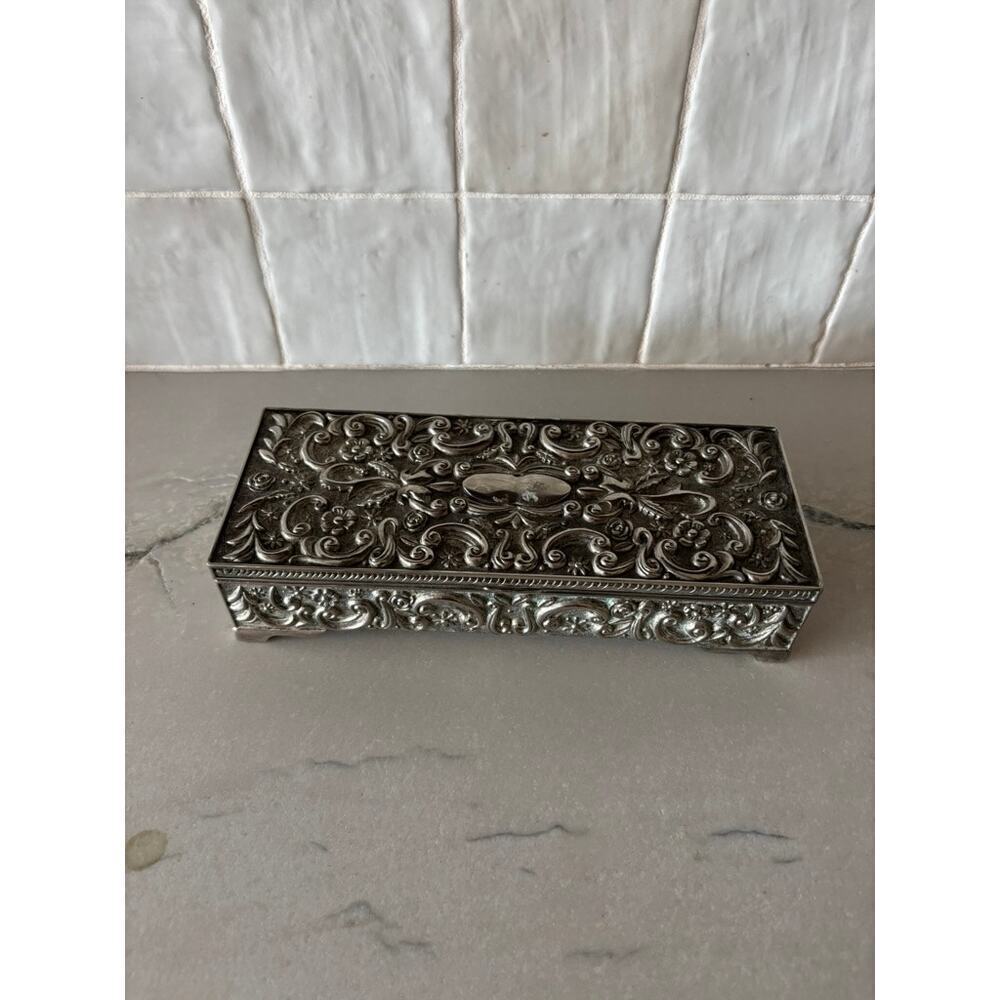 Vintage Godinger Silver Plate Trinket Jewelry Box